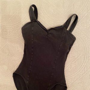 Black Capezio Leotard Thick Strap Sleeves Womens' S